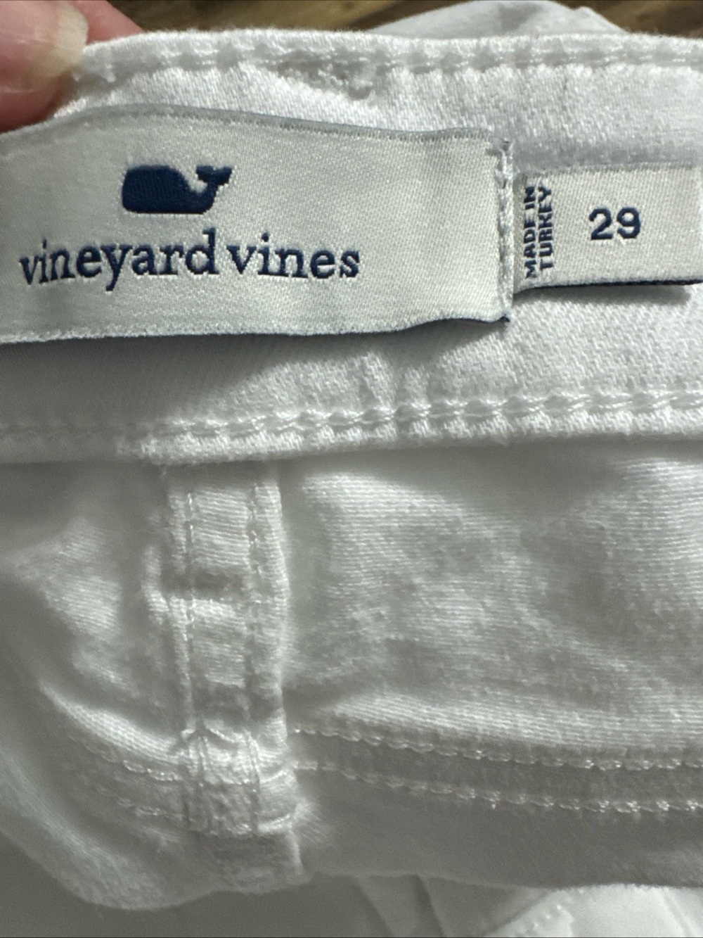 Vineyard Vines Women's White Denim Color Block Cutoff Shorts White Blue Size 29 - Picture 5 of 6